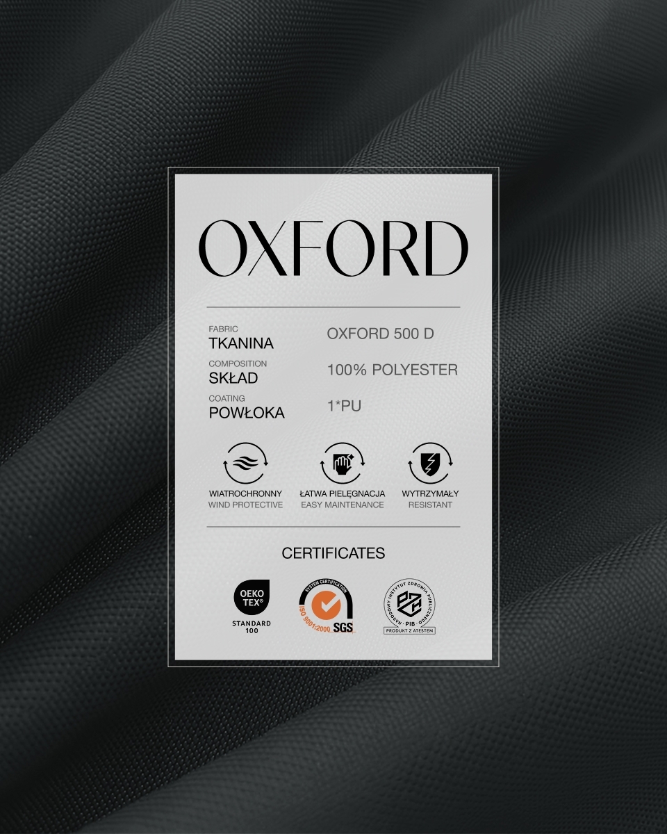 Tkanina poliestrowa Oxford 500D PU (580) czarna