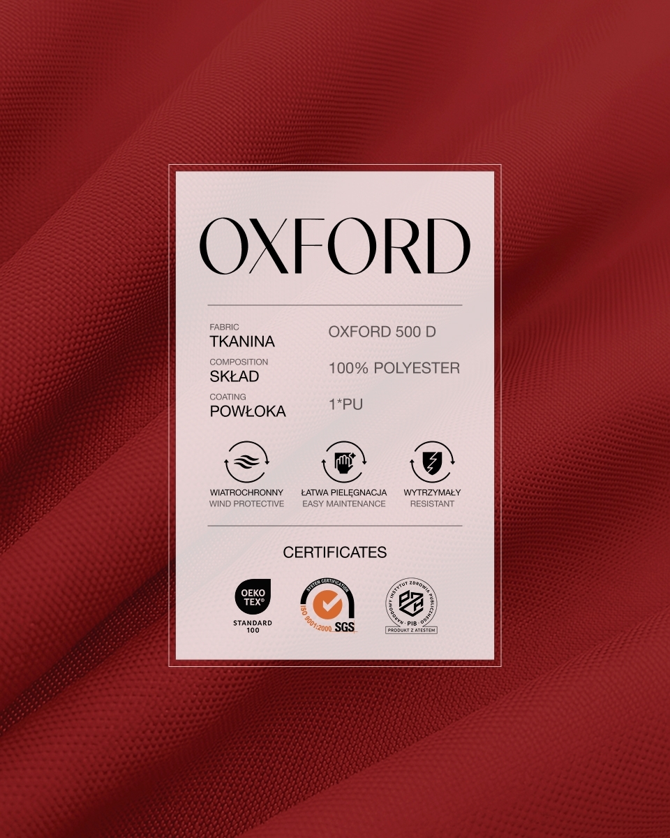 Полиэстеровая ткань Oxford 500D PU (620) красный Полиэстеровая ткань Oxford 500D PU (620) красный