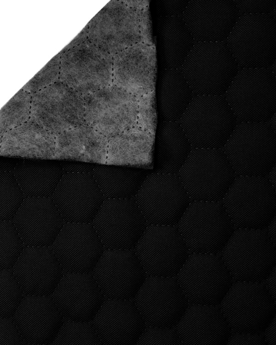 Quilted polyester fabric Oxford 600d pu*2 waterproof honeycomb (580) black 160 cm