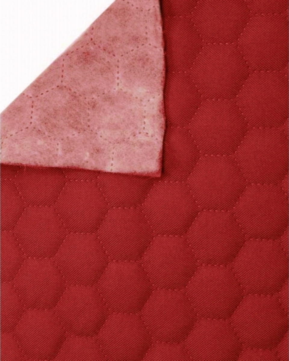 QUILTED POLYESTER FABRIC OXFORD 600D PU*2 WATERPROOF HONEYCOMB (620) RED 160 CM