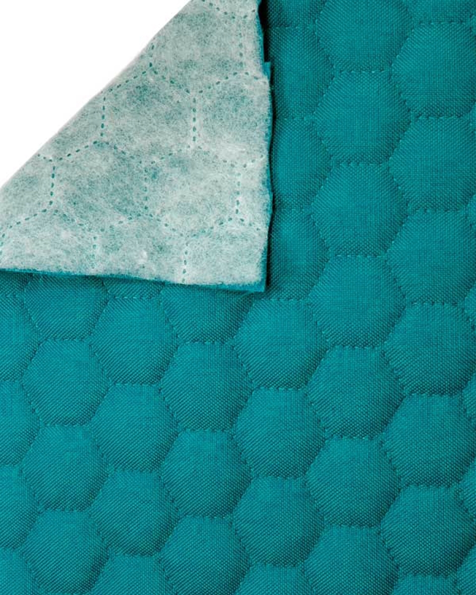 Quilted polyester fabric Oxford 600d pu*2 waterproof honeycomb (906) turquoise 160 cm
