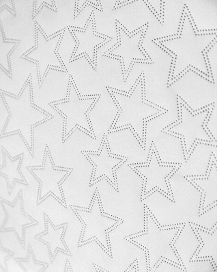 IMITATION QUILTED LEATHER STARS WHITE 140 CM 1 MB