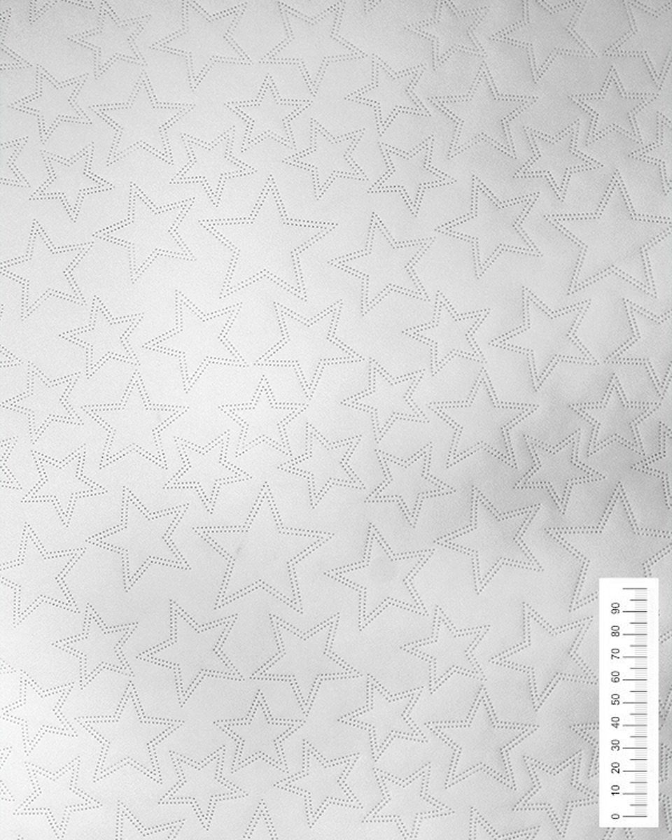 GESTEPPT KUNSTLEDER STERNE WEISS 140 CM 1 LM
