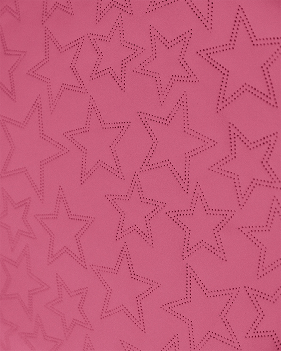 IMITATION QUILTED LEATHER STARS DARK PINK 140 CM 1 MB