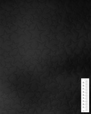 GESTEPPT KUNSTLEDER STERNE SCHWARZ 140 CM 1 LM
