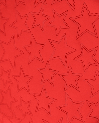IMITATION QUILTED LEATHER STARS RED 140 CM 1 MB