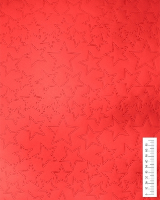 GESTEPPT KUNSTLEDER STERNE ROT 140 CM 1 LM