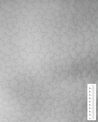 GESTEPPT KUNSTLEDER STERNE HELL GRAU 140 CM 1 LM