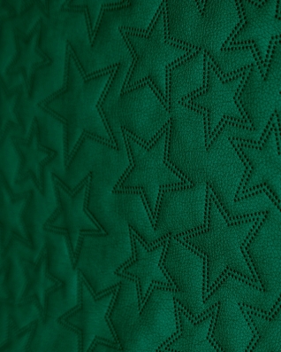 IMITATION QUILTED LEATHER STARS METALLIC GREEN 140 CM 1 MB