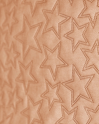 IMITATION QUILTED LEATHER STARS GOLD 140 CM 1 MB