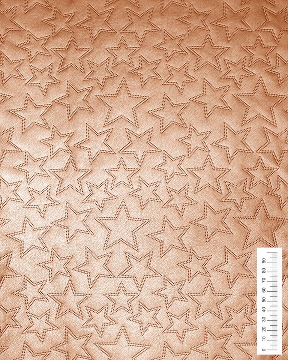 IMITATION QUILTED LEATHER STARS GOLD 140 CM 1 MB