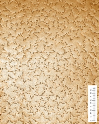 GESTEPPT KUNSTLEDER STERNE GELBGOLD 140 CM 1 LM