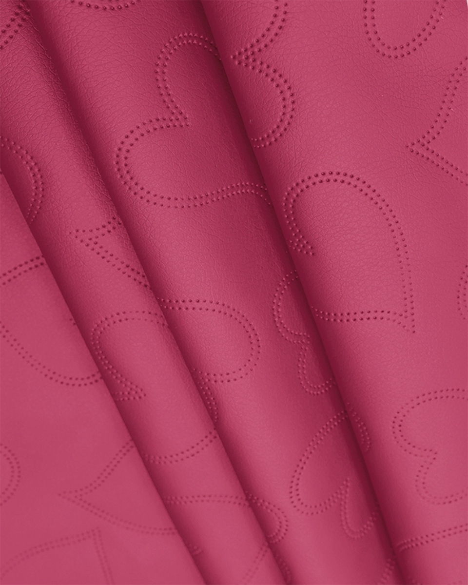 IMITATION QUILTED LEATHER HEARTS DARK PINK 140 CM 1 MB