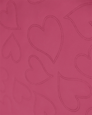 IMITATION QUILTED LEATHER HEARTS DARK PINK 140 CM 1 MB