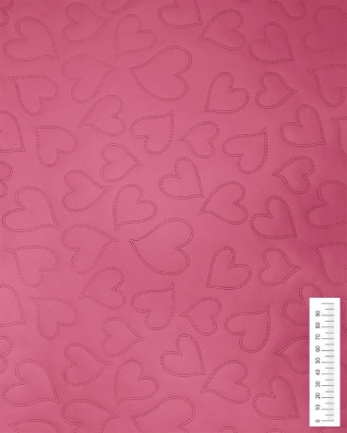 IMITATION QUILTED LEATHER HEARTS DARK PINK 140 CM 1 MB