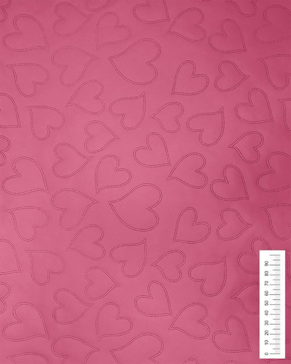 IMITATION QUILTED LEATHER HEARTS DARK PINK 140 CM 1 MB