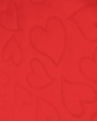 IMITATION QUILTED LEATHER HEARTS RED 140 CM 1 MB