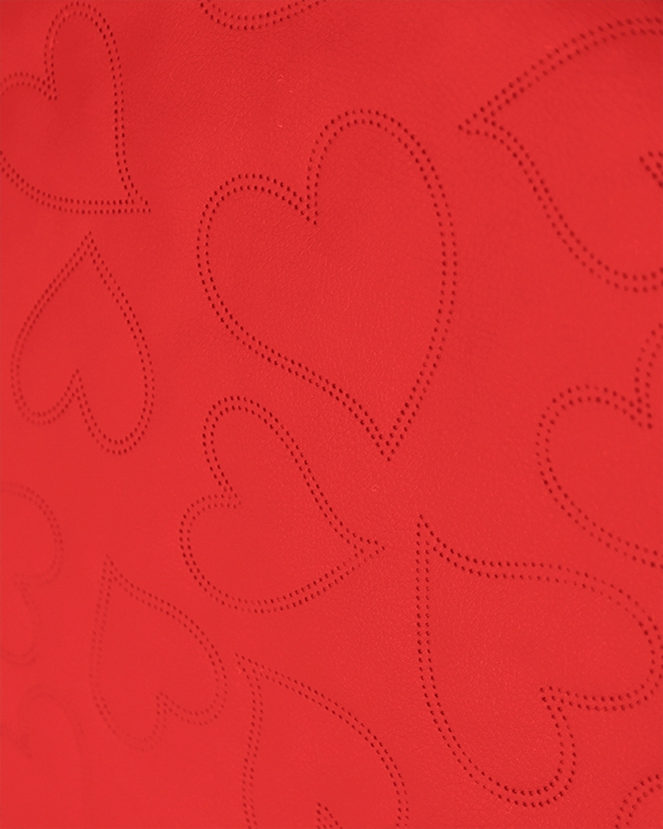 IMITATION QUILTED LEATHER HEARTS RED 140 CM 1 MB