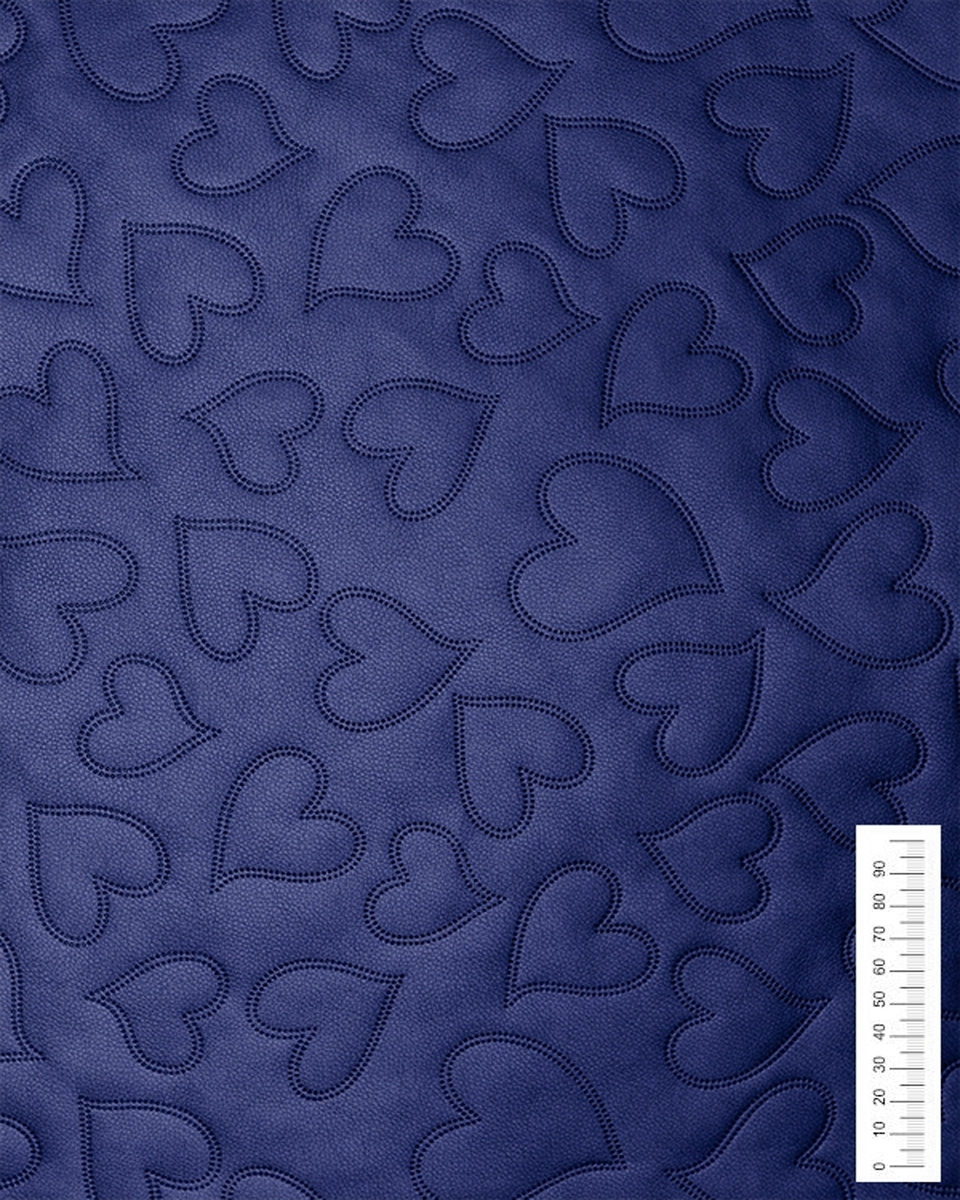 IMITATION QUILTED LEATHER HEARTS RED 140 CM 1 MB
