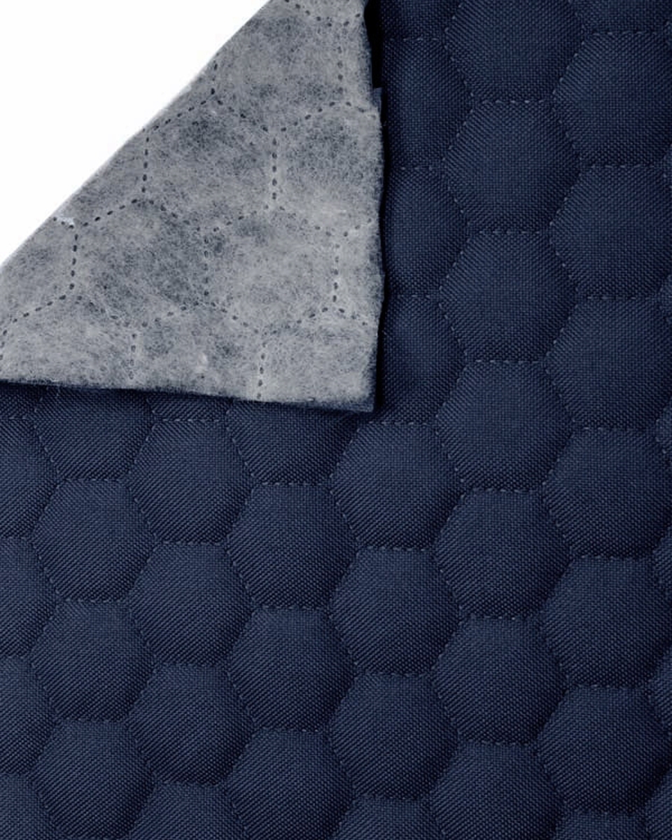 Quilted polyester fabric Oxford 600d pu*2 waterproof honeycomb (058) navy blue 160 cm